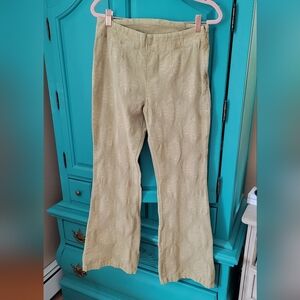 Free People Textured Tapestry Tannish/Gold Boot Cut Pants